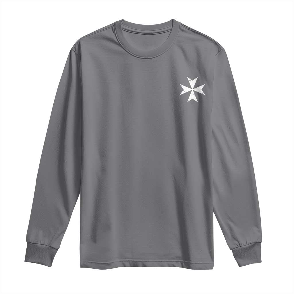 Knights Hospitaller Vintage Maltese Cross Catholic Christian Long Sleeve Shirt TS11 Charcoal Print Your Wear