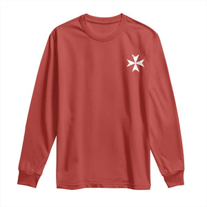 Knights Hospitaller Vintage Maltese Cross Catholic Christian Long Sleeve Shirt TS11 Red Print Your Wear