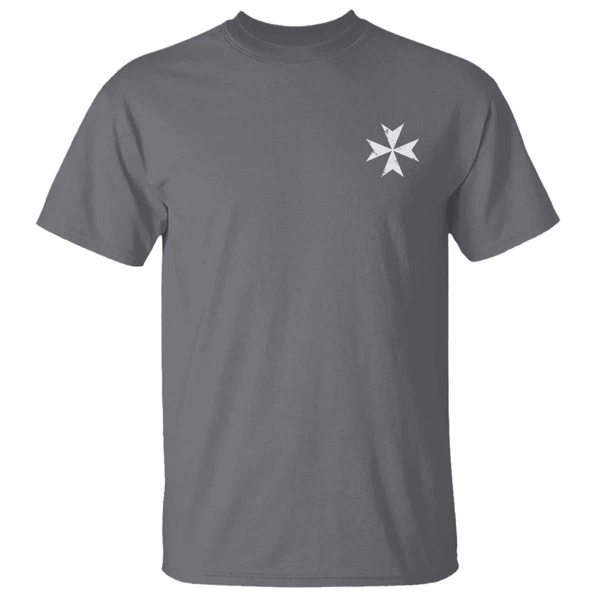 Knights Hospitaller Vintage Maltese Cross Catholic Christian T Shirt TS11 Charcoal Print Your Wear