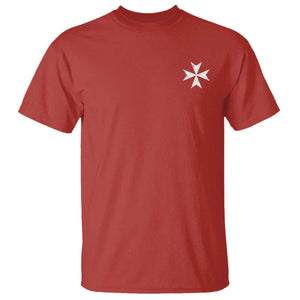 Knights Hospitaller Vintage Maltese Cross Catholic Christian T Shirt TS11 Red Print Your Wear