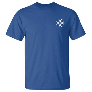 Knights Hospitaller Vintage Maltese Cross Catholic Christian T Shirt TS11 Royal Blue Print Your Wear