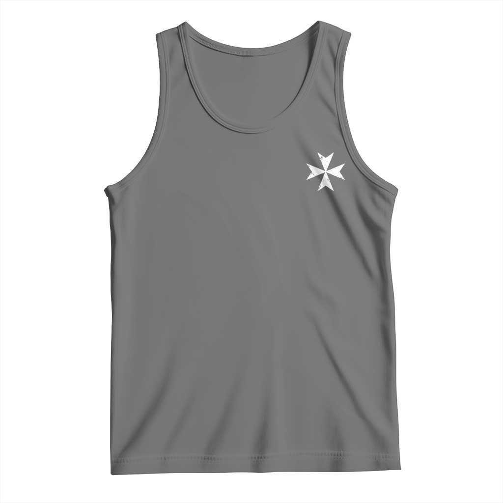 Knights Hospitaller Vintage Maltese Cross Catholic Christian Tank Top TS11 Black Heather Print Your Wear