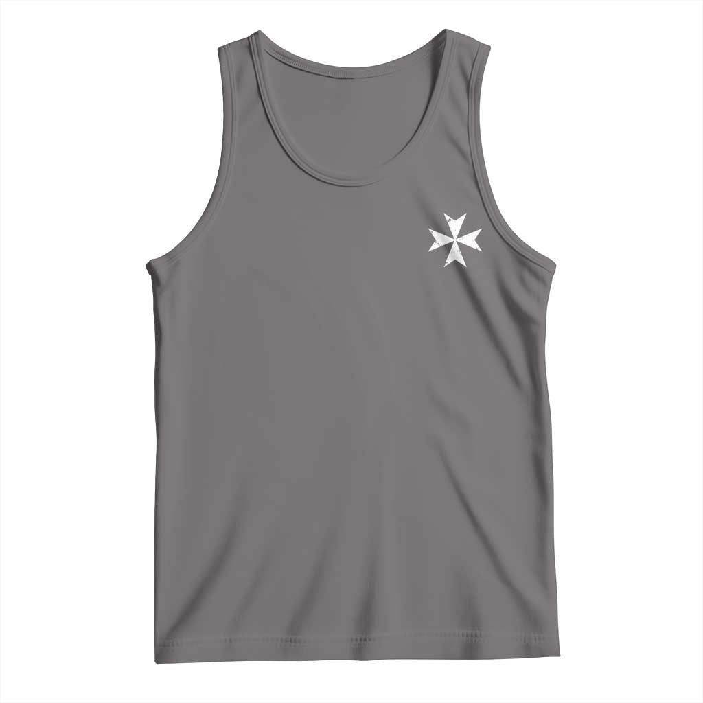 Knights Hospitaller Vintage Maltese Cross Catholic Christian Tank Top TS11 Deep Heather Print Your Wear