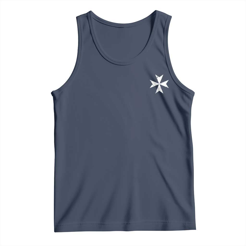 Knights Hospitaller Vintage Maltese Cross Catholic Christian Tank Top TS11 Navy Print Your Wear