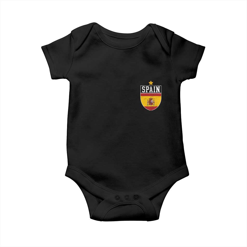 Spain 1st Star Espana Football Crest Baby Onesie TS11 Black Print Your Wear