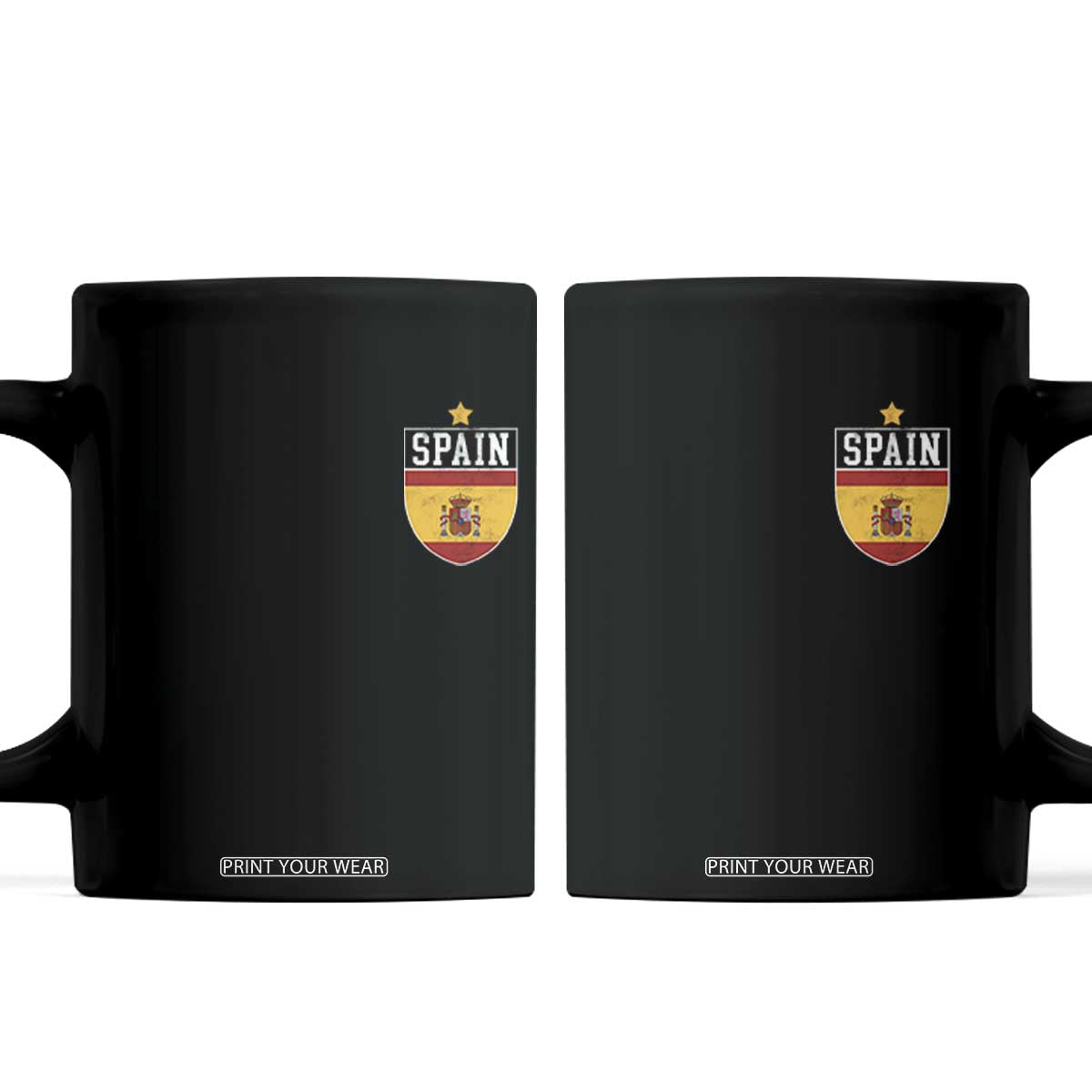 Spain 1st Star Espana Football Crest Coffee Mug TS11 Black Print Your Wear