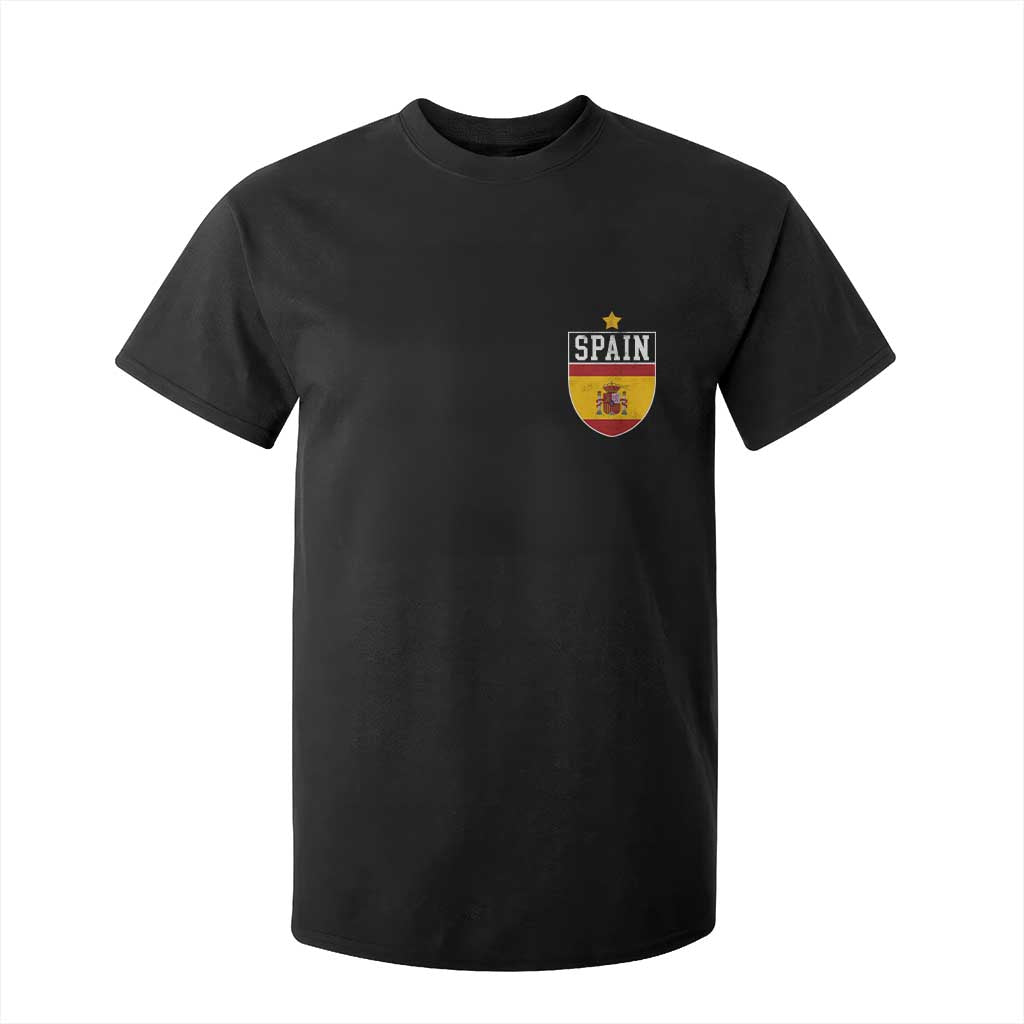 Spain 1st Star Espana Football Crest T Shirt For Kid TS11 Black Print Your Wear