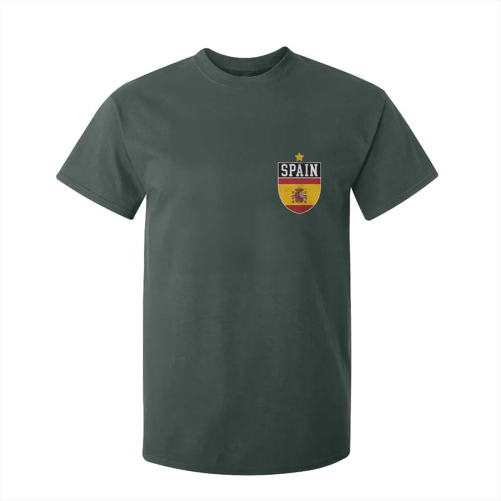 Spain 1st Star Espana Football Crest T Shirt For Kid TS11 Dark Forest Green Print Your Wear
