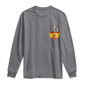 Spain 1st Star Espana Football Crest Long Sleeve Shirt TS11 Charcoal Print Your Wear