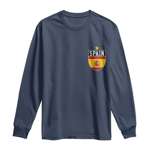Spain 1st Star Espana Football Crest Long Sleeve Shirt TS11 Navy Print Your Wear