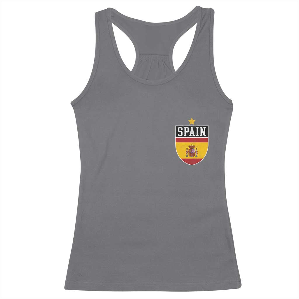 Spain 1st Star Espana Football Crest Racerback Tank Top TS11 Charcoal Print Your Wear