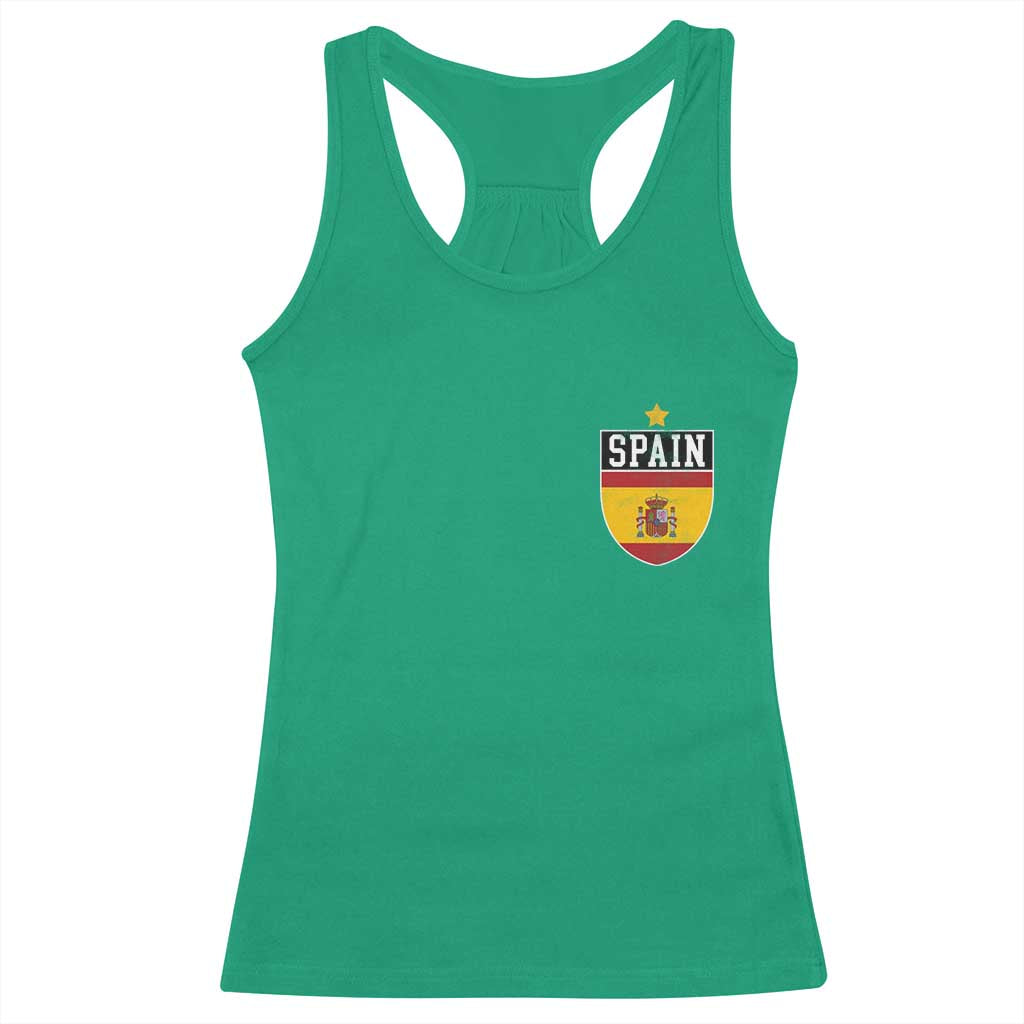 Spain 1st Star Espana Football Crest Racerback Tank Top TS11 Irish Green Print Your Wear