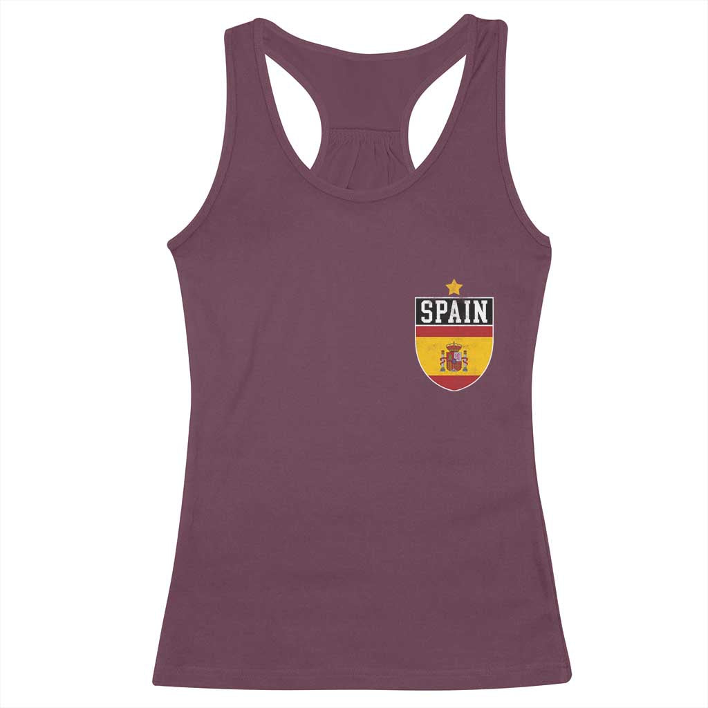 Spain 1st Star Espana Football Crest Racerback Tank Top TS11 Maroon Print Your Wear