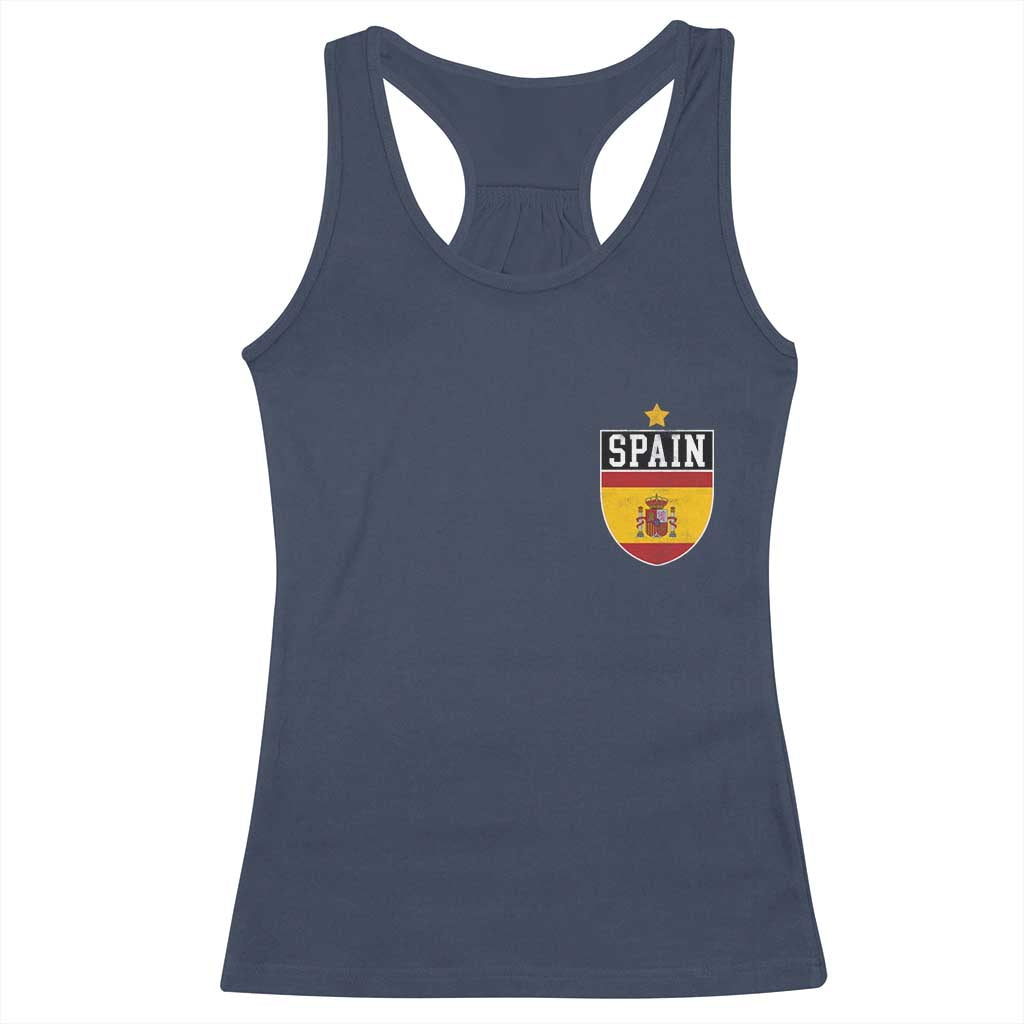 Spain 1st Star Espana Football Crest Racerback Tank Top TS11 Navy Print Your Wear