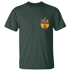Spain 1st Star Espana Football Crest T Shirt TS11 Dark Forest Green Print Your Wear