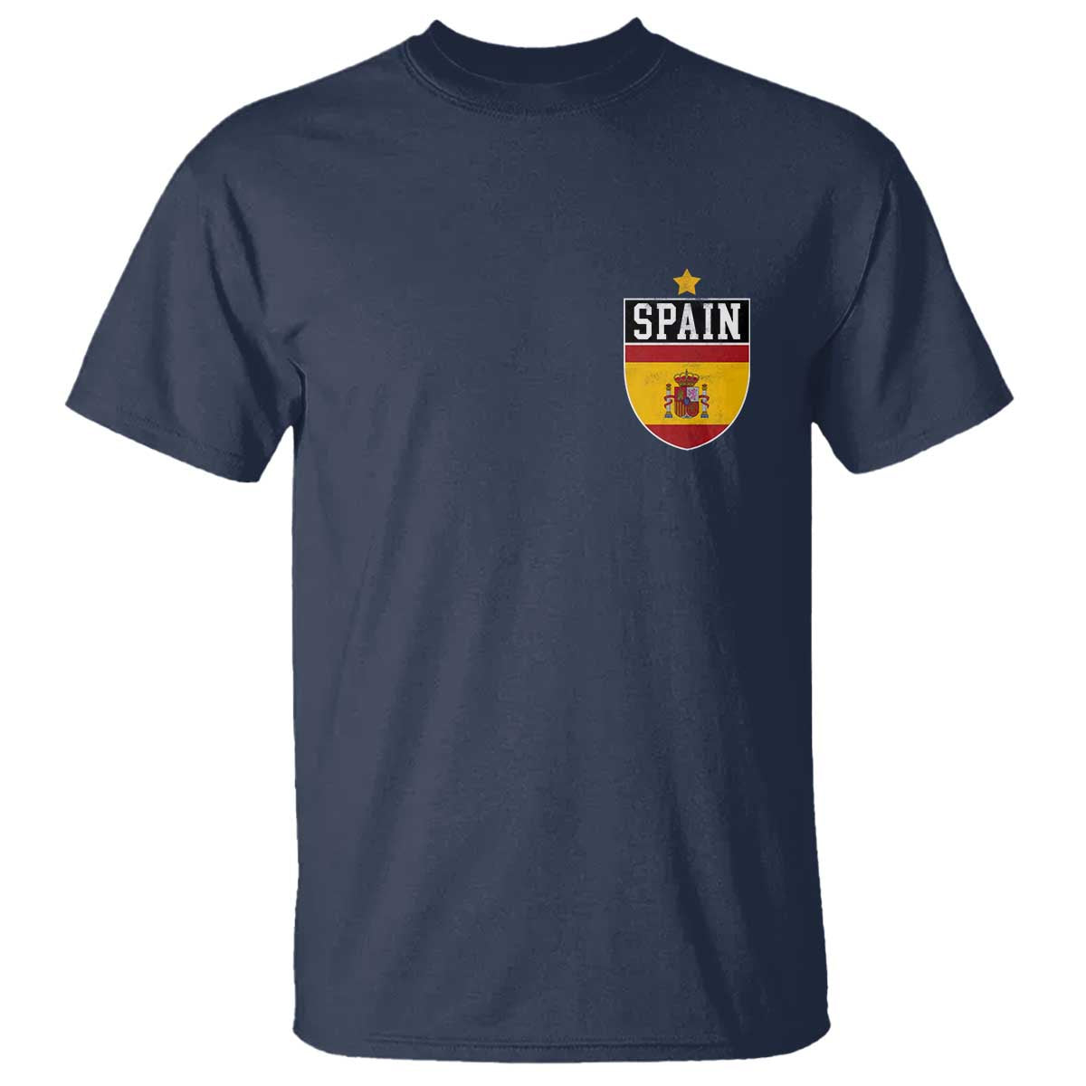 Spain 1st Star Espana Football Crest T Shirt TS11 Navy Print Your Wear