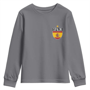 Spain 1st Star Espana Football Crest Youth Sweatshirt TS11 Charcoal Print Your Wear