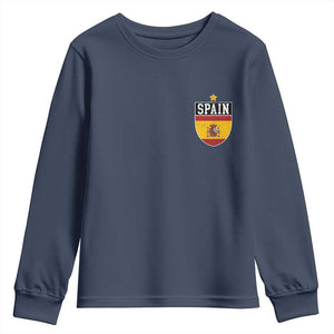 Spain 1st Star Espana Football Crest Youth Sweatshirt TS11 Navy Print Your Wear