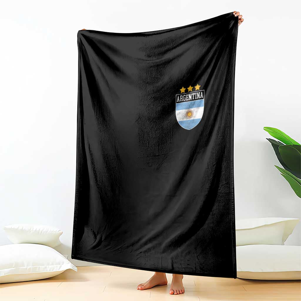 Argentina 3rd Star Vintage Argentine Football Crest Throw Blanket TS11 Print Your Wear
