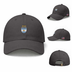 Argentina 3rd Star Vintage Argentine Football Crest Baseball Cap TS11 Baseball Cap Universal Fit Dark Gray Print Your Wear