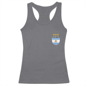 Argentina 3rd Star Vintage Argentine Football Crest Racerback Tank Top TS11 Charcoal Print Your Wear