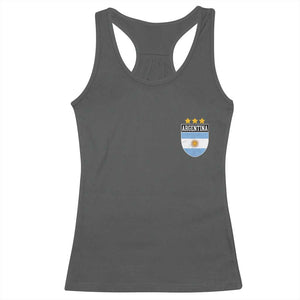 Argentina 3rd Star Vintage Argentine Football Crest Racerback Tank Top TS11 Dark Heather Print Your Wear