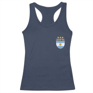 Argentina 3rd Star Vintage Argentine Football Crest Racerback Tank Top TS11 Navy Print Your Wear