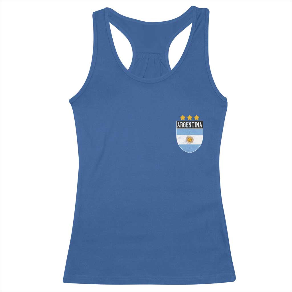 Argentina 3rd Star Vintage Argentine Football Crest Racerback Tank Top TS11 Royal Blue Print Your Wear