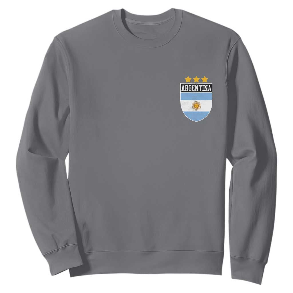Argentina 3rd Star Vintage Argentine Football Crest Sweatshirt TS11 Charcoal Print Your Wear