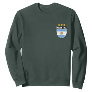 Argentina 3rd Star Vintage Argentine Football Crest Sweatshirt TS11 Dark Forest Green Print Your Wear