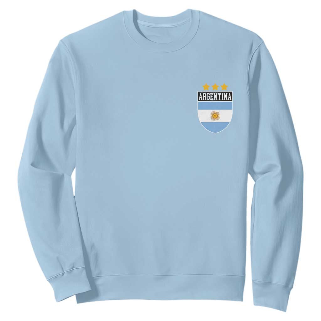 Argentina 3rd Star Vintage Argentine Football Crest Sweatshirt TS11 Light Blue Print Your Wear