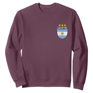 Argentina 3rd Star Vintage Argentine Football Crest Sweatshirt TS11 Maroon Print Your Wear
