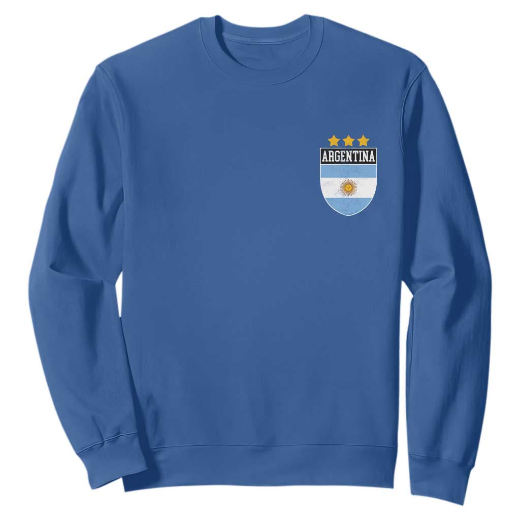Argentina 3rd Star Vintage Argentine Football Crest Sweatshirt TS11 Royal Blue Print Your Wear