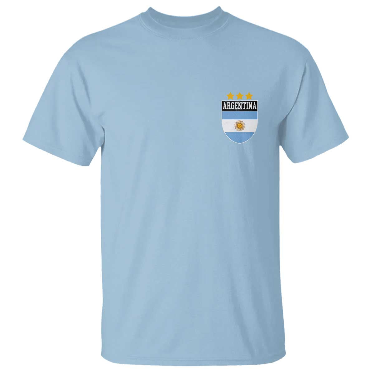 Argentina 3rd Star Vintage Argentine Football Crest T Shirt TS11 Light Blue Print Your Wear