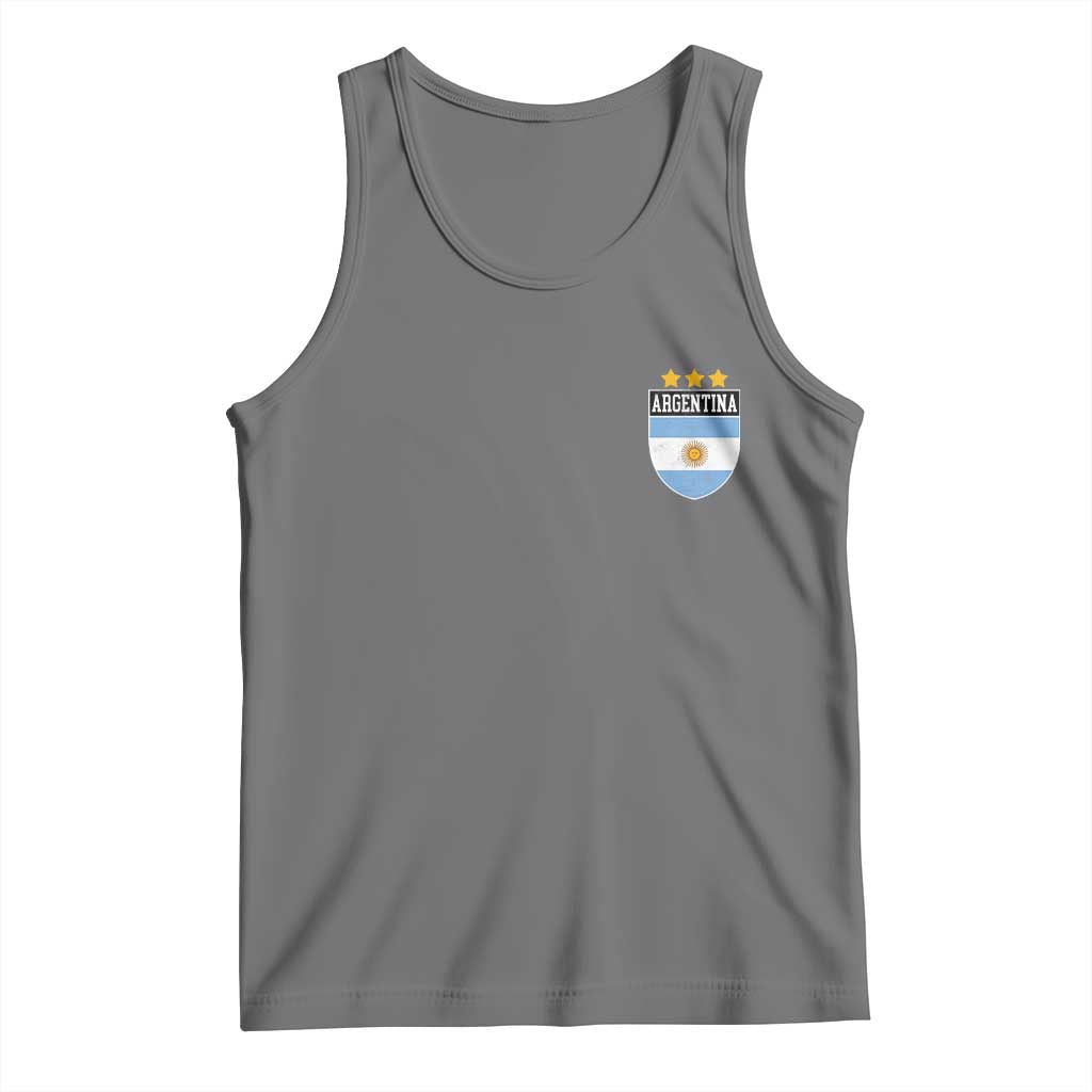 Argentina 3rd Star Vintage Argentine Football Crest Tank Top TS11 Black Heather Print Your Wear