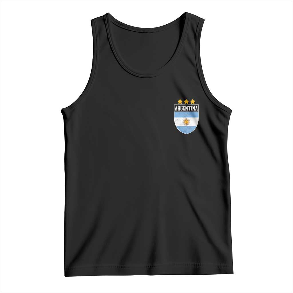 Argentina 3rd Star Vintage Argentine Football Crest Tank Top TS11 Black Print Your Wear