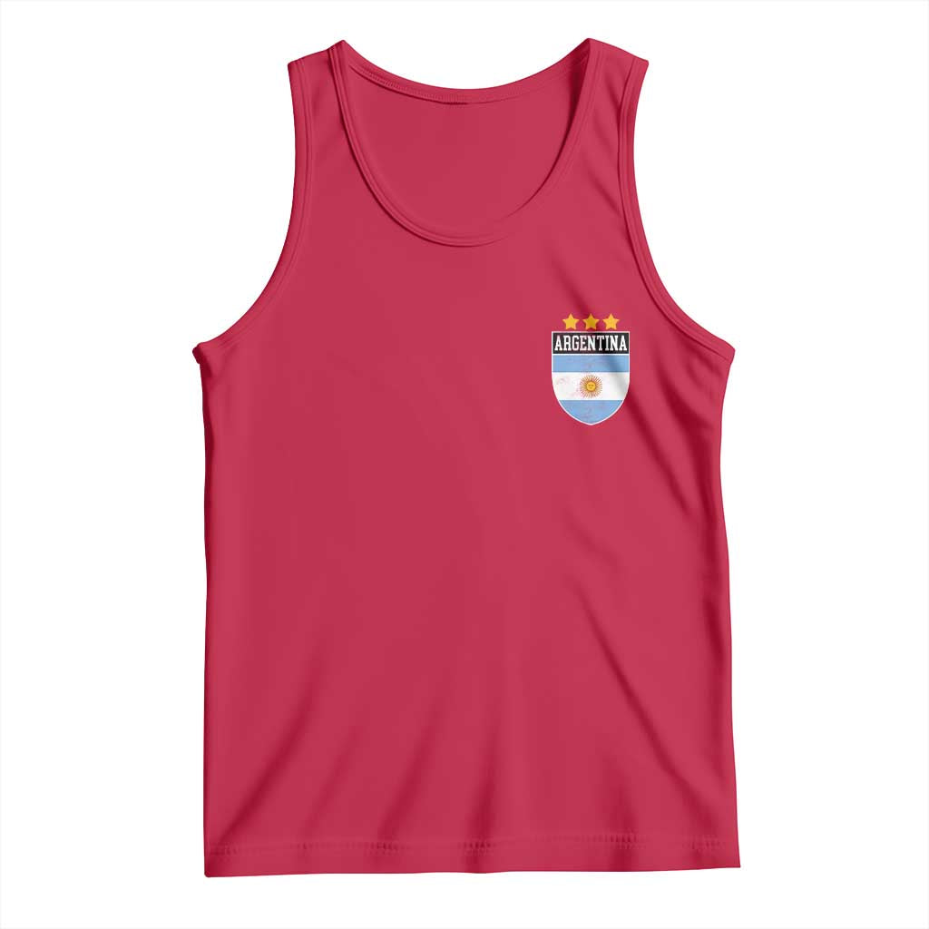 Argentina 3rd Star Vintage Argentine Football Crest Tank Top TS11 Red Print Your Wear