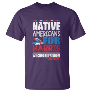 Native Americans For Harris We Choose Freedom T Shirt Indigenous Vote For Kamala 2024 TS11 Purple Print Your Wear