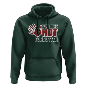 Native American Women Hoodie You Are Not Forgotten Stop MMIW Red Hand TS11 Dark Forest Green Print Your Wear