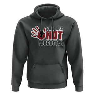 Native American Women Hoodie You Are Not Forgotten Stop MMIW Red Hand TS11 Dark Heather Print Your Wear