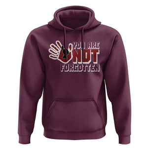 Native American Women Hoodie You Are Not Forgotten Stop MMIW Red Hand TS11 Maroon Print Your Wear