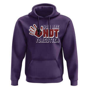 Native American Women Hoodie You Are Not Forgotten Stop MMIW Red Hand TS11 Purple Print Your Wear