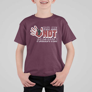 Native American Women T Shirt For Kid You Are Not Forgotten Stop MMIW Red Hand TS11 Maroon Print Your Wear