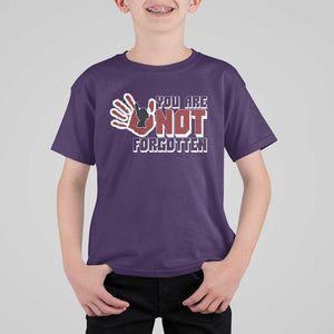 Native American Women T Shirt For Kid You Are Not Forgotten Stop MMIW Red Hand TS11 Purple Print Your Wear