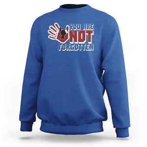 Native American Women Sweatshirt You Are Not Forgotten Stop MMIW Red Hand TS11 Royal Blue Print Your Wear