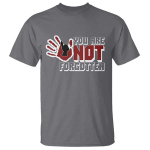 Native American Women T Shirt You Are Not Forgotten Stop MMIW Red Hand TS11 Charcoal Print Your Wear