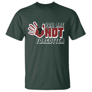 Native American Women T Shirt You Are Not Forgotten Stop MMIW Red Hand TS11 Dark Forest Green Print Your Wear