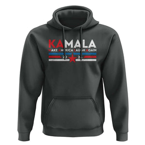 Harris 2024 Hoodie Make America Laugh Again Kamala Vintage Star TS11 Dark Heather Print Your Wear