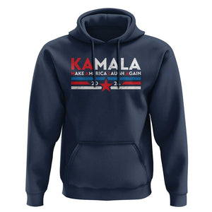 Harris 2024 Hoodie Make America Laugh Again Kamala Vintage Star TS11 Navy Print Your Wear