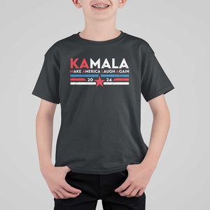 Harris 2024 T Shirt For Kid Make America Laugh Again Kamala Vintage Star TS11 Black Print Your Wear